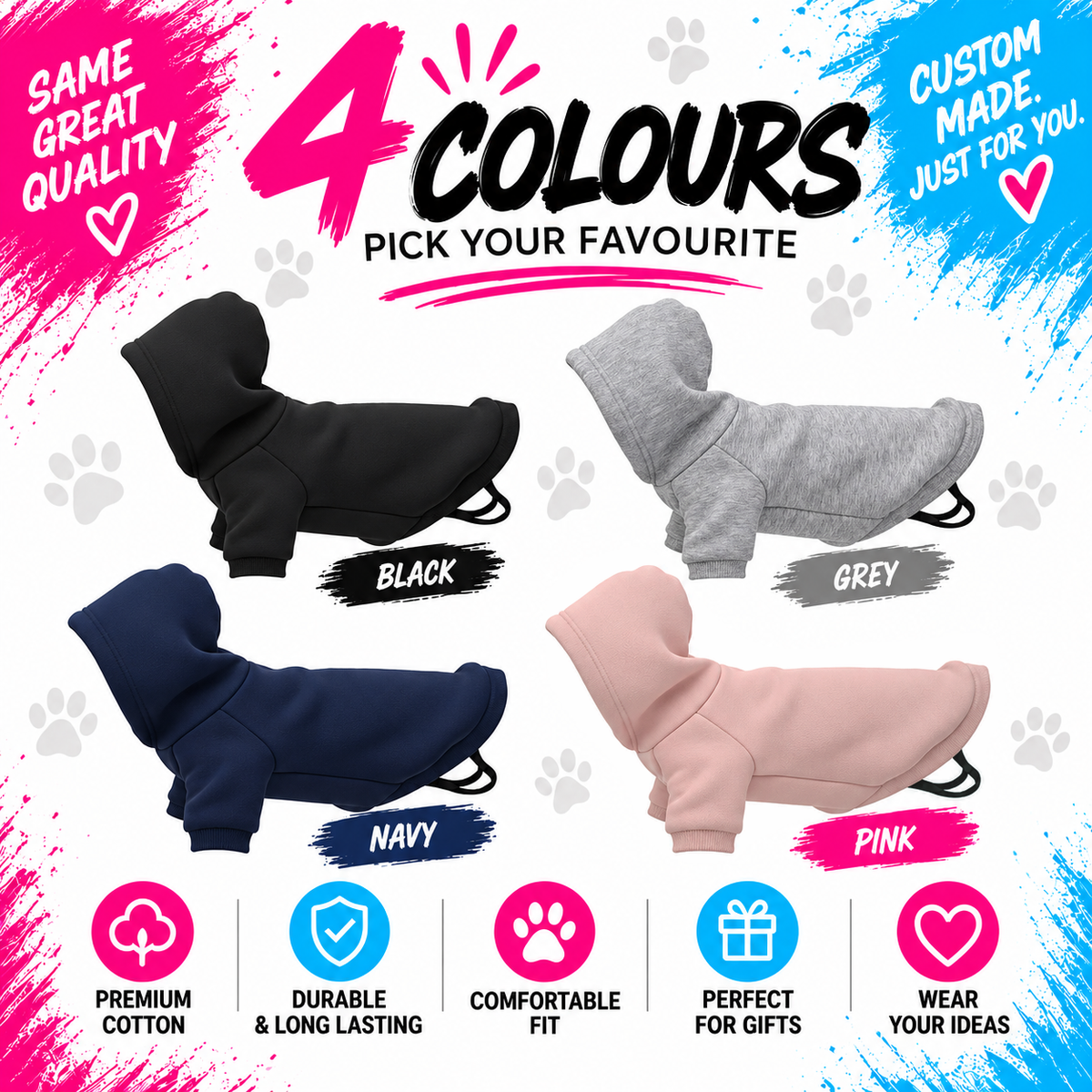 Dogs Personalised Text Hoodie