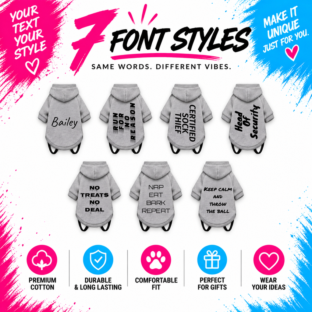 Dogs Personalised Text Hoodie