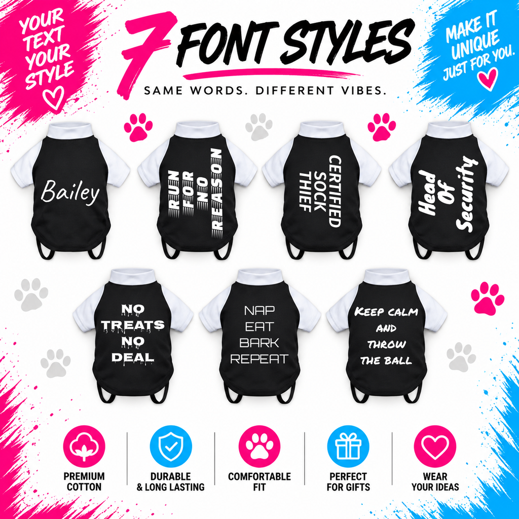 Dogs Personalised Text T-Shirt