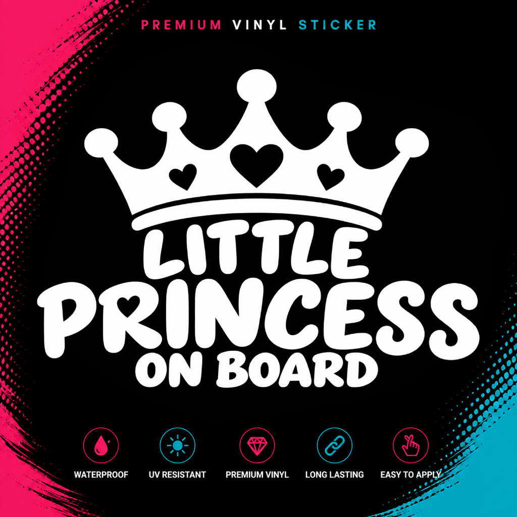 Little Princess On Board Car Sticker