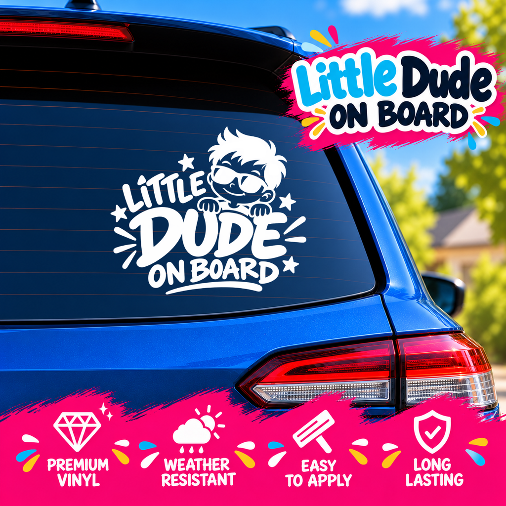 Little Dude On Board Car Sticker