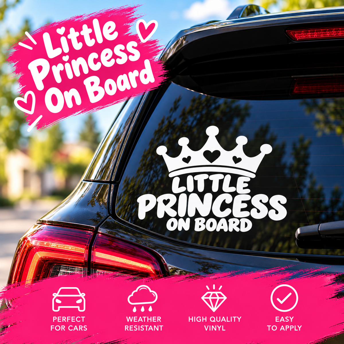 Little Princess On Board Car Sticker