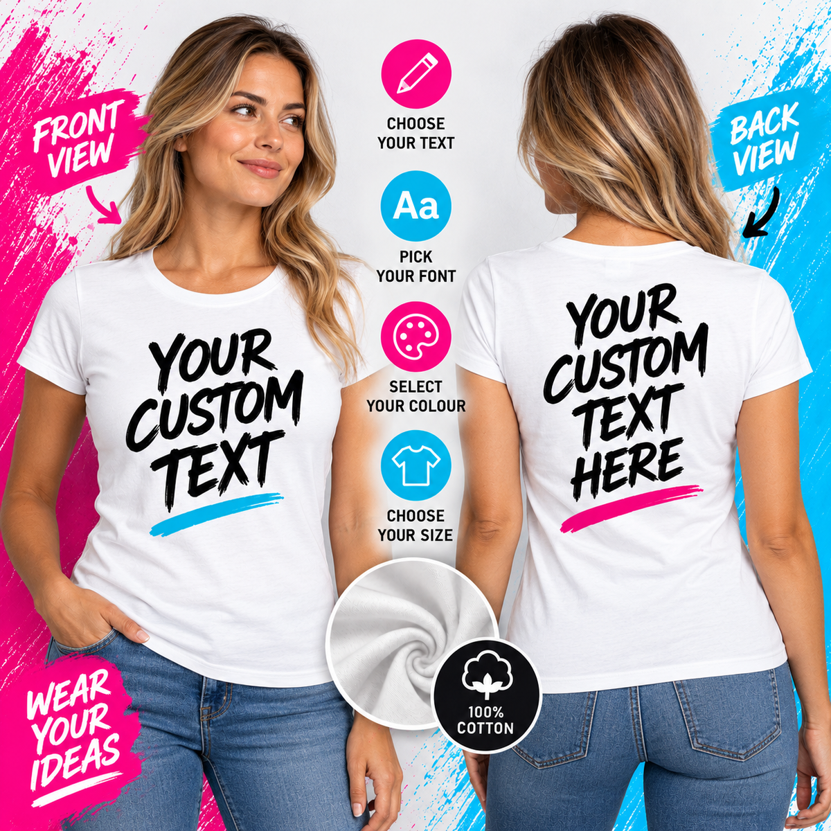 Ladies’ Personalised Text T-Shirt
