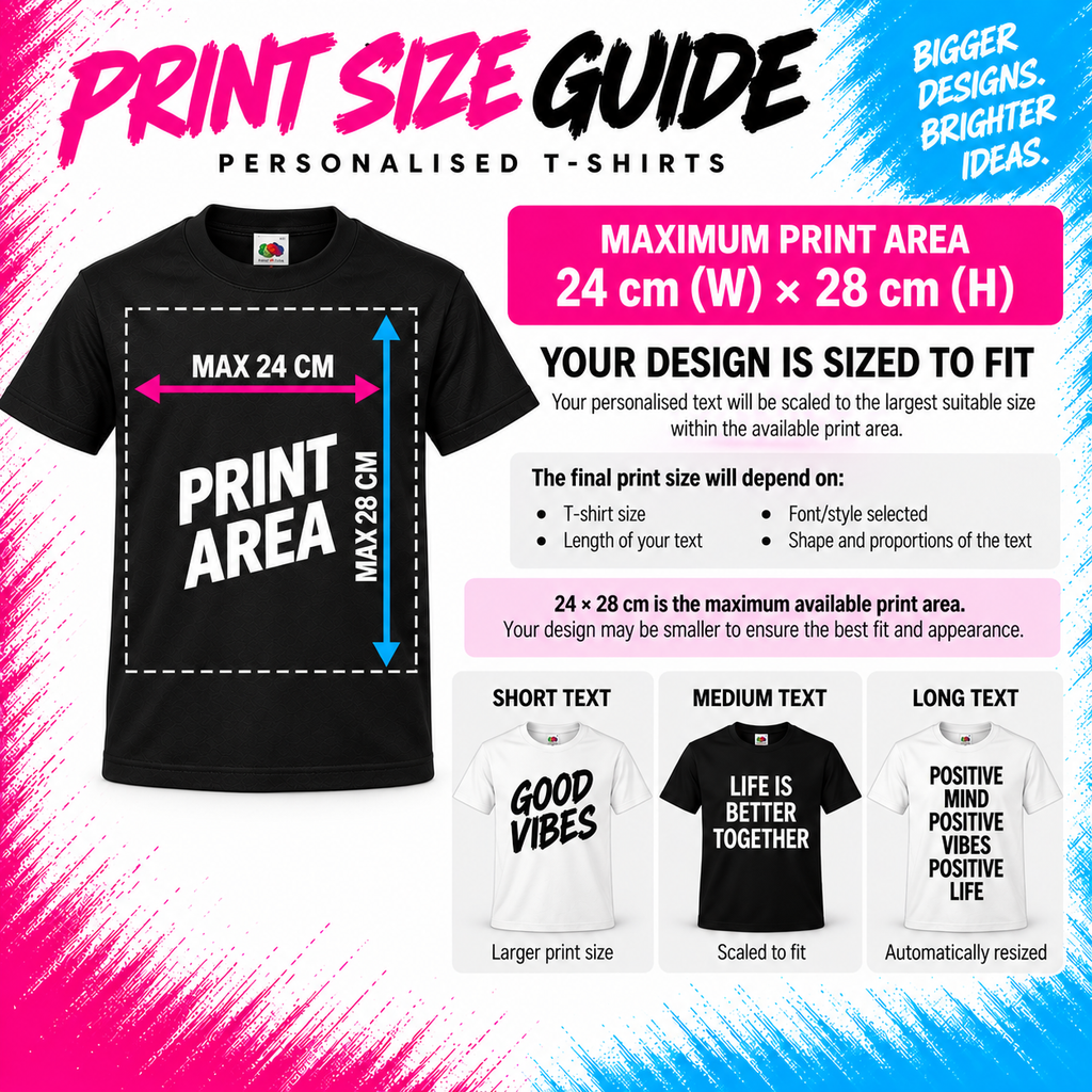 Kids Personalised Text T-Shirt