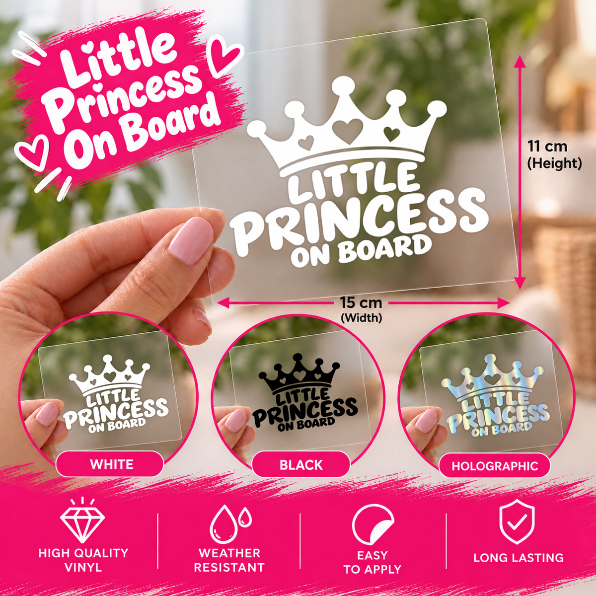 Little Princess On Board Car Sticker